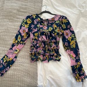 Free people floral blouse size small